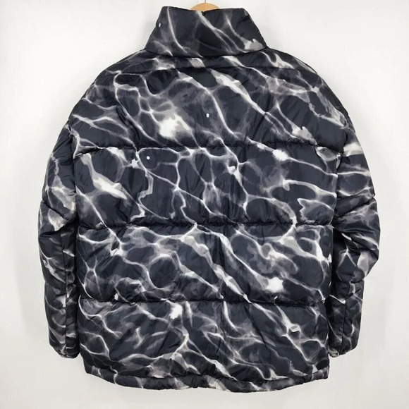 BP Nordstrom Black White Pool‎ Ripple Puffer Warm Oversized Jacket Size XS NWT - Picture 2 of 11
